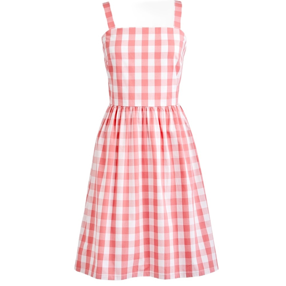 J.Crew Factory Pink Gingham Apron Dress